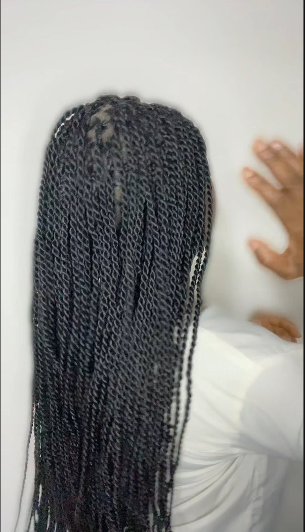 Full lace black twist wig