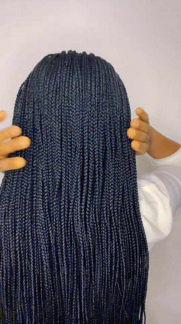 Fulani braid wig with Design