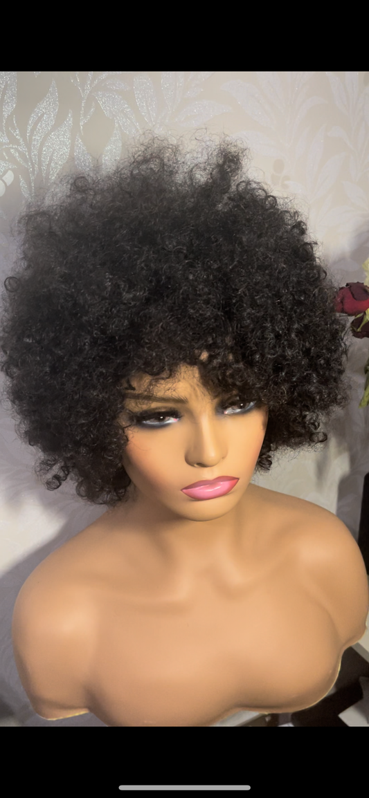 1B black Afro wig