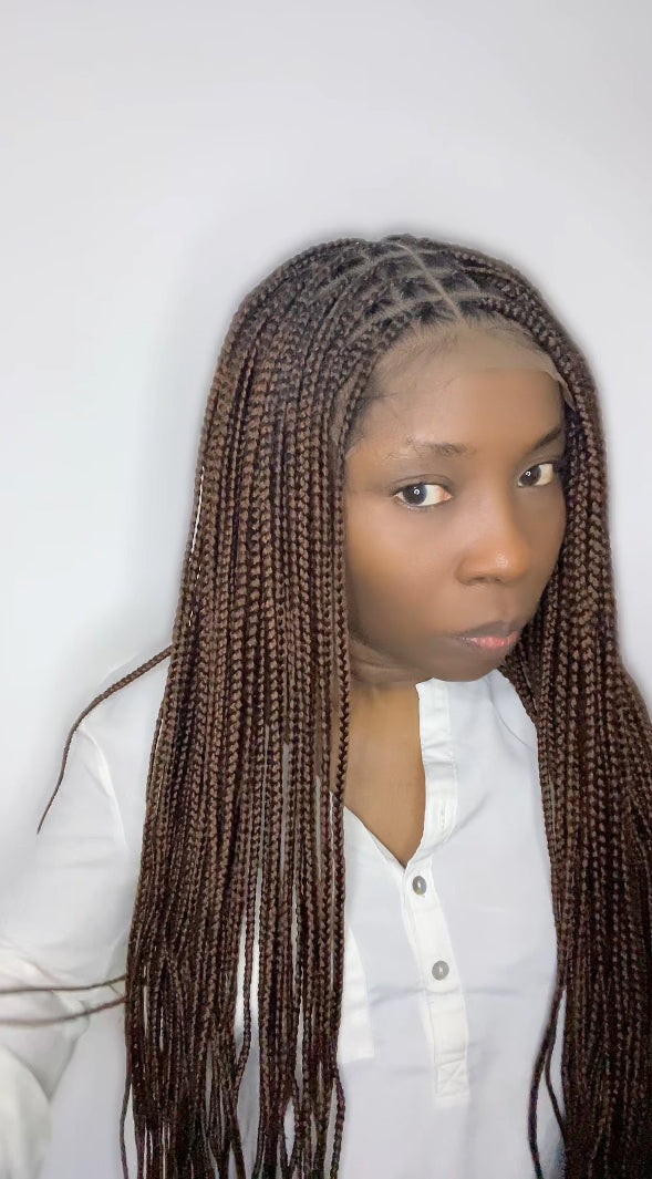 Brown Knotless braid wig