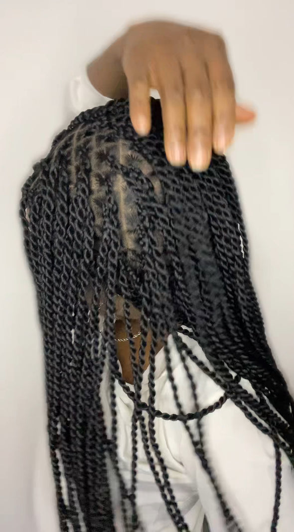 Full lace black twist wig