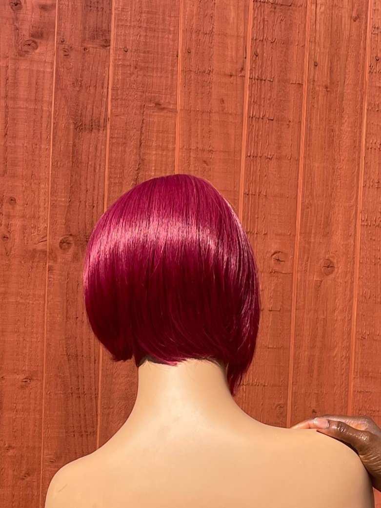 8" Virgin short bob wig