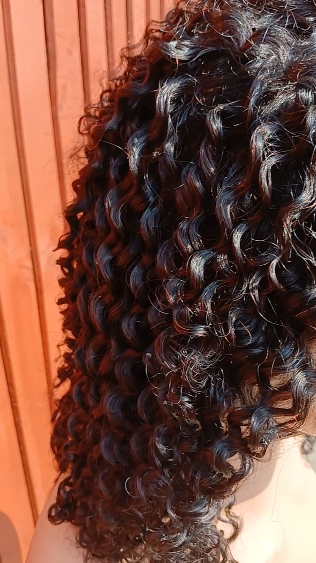 1b Black curly wig 14 inch