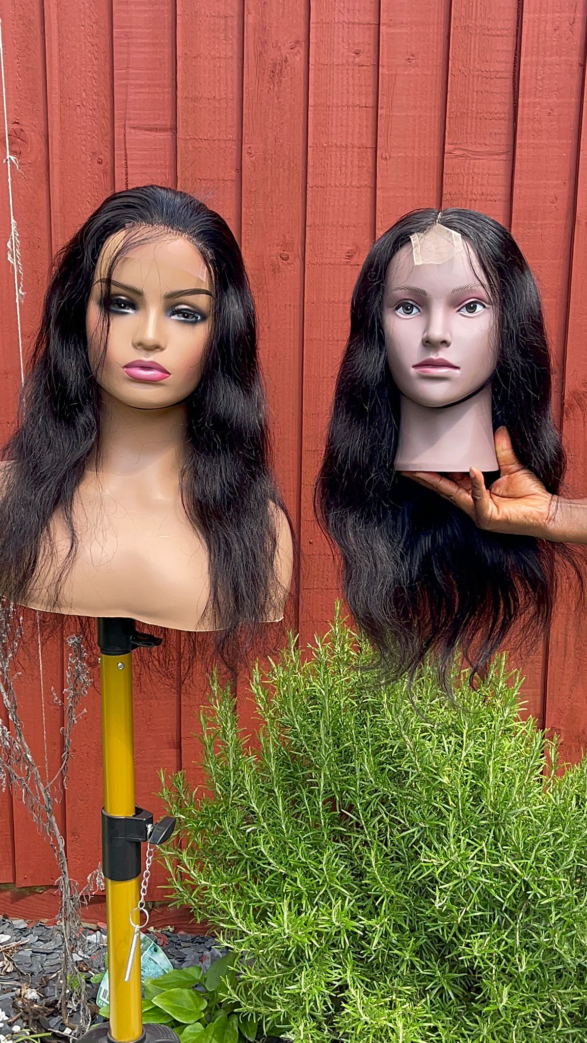 18" 1B Black 2x6 lace Wavy Indonesian Wig