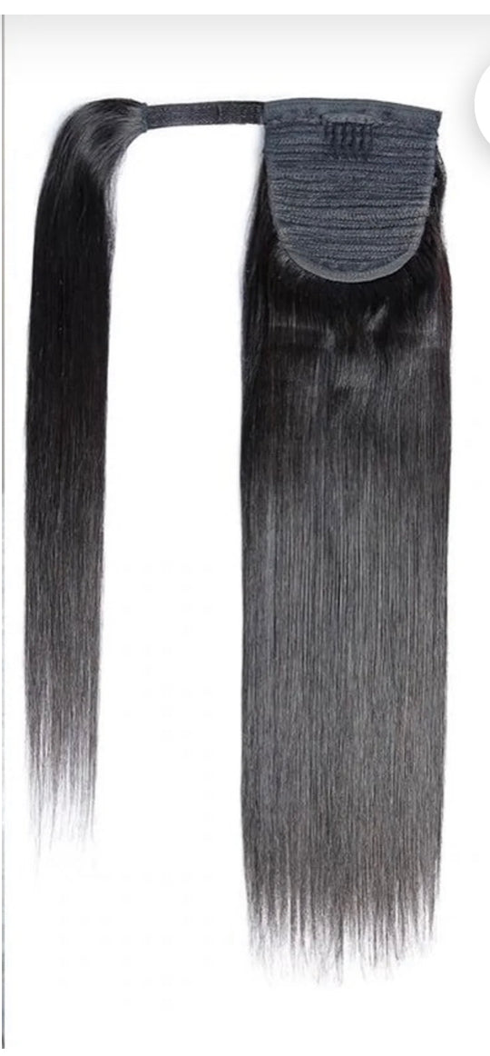 1B Natural Black Velcro Ponytail Extension