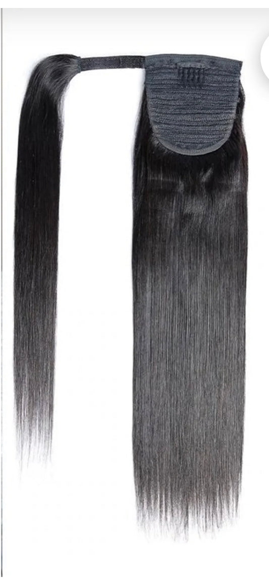 1B Natural Black Velcro Ponytail Extension