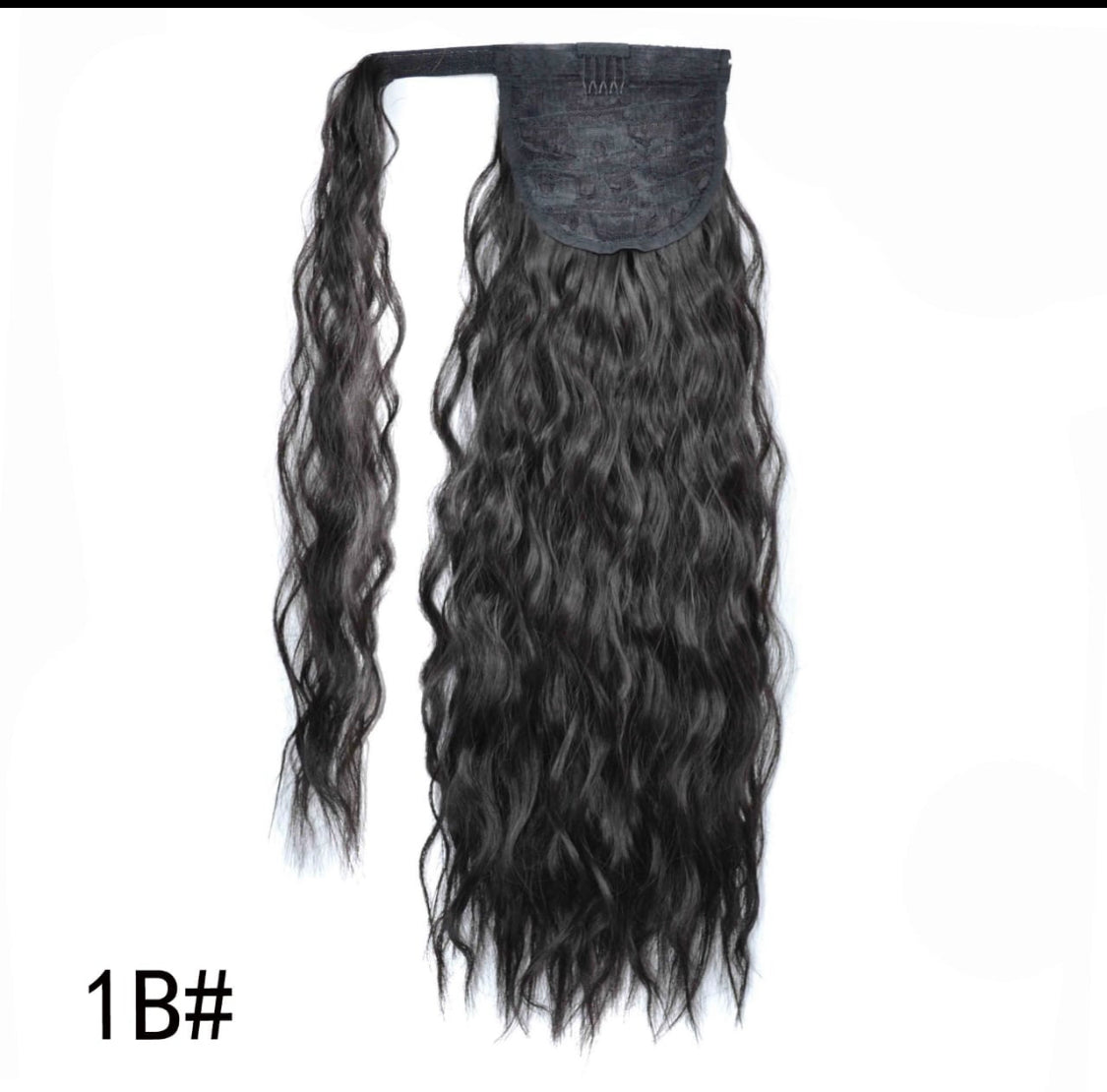 1B Natural Black Velcro Ponytail Extension